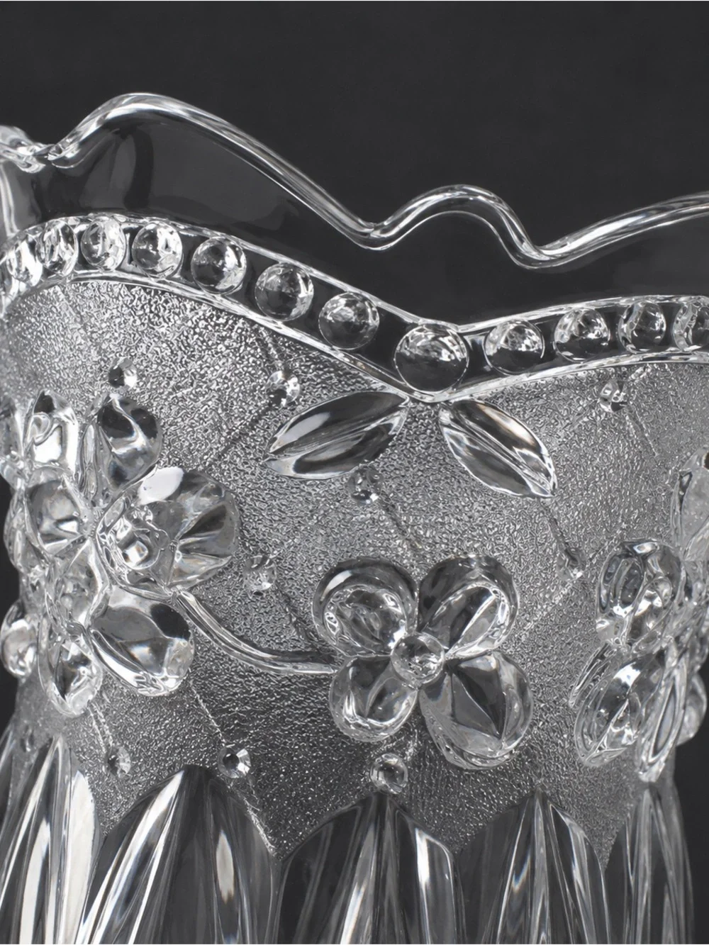 Studio Nova Floral Lace Crystal Bud Vase 5” Vintage Japan